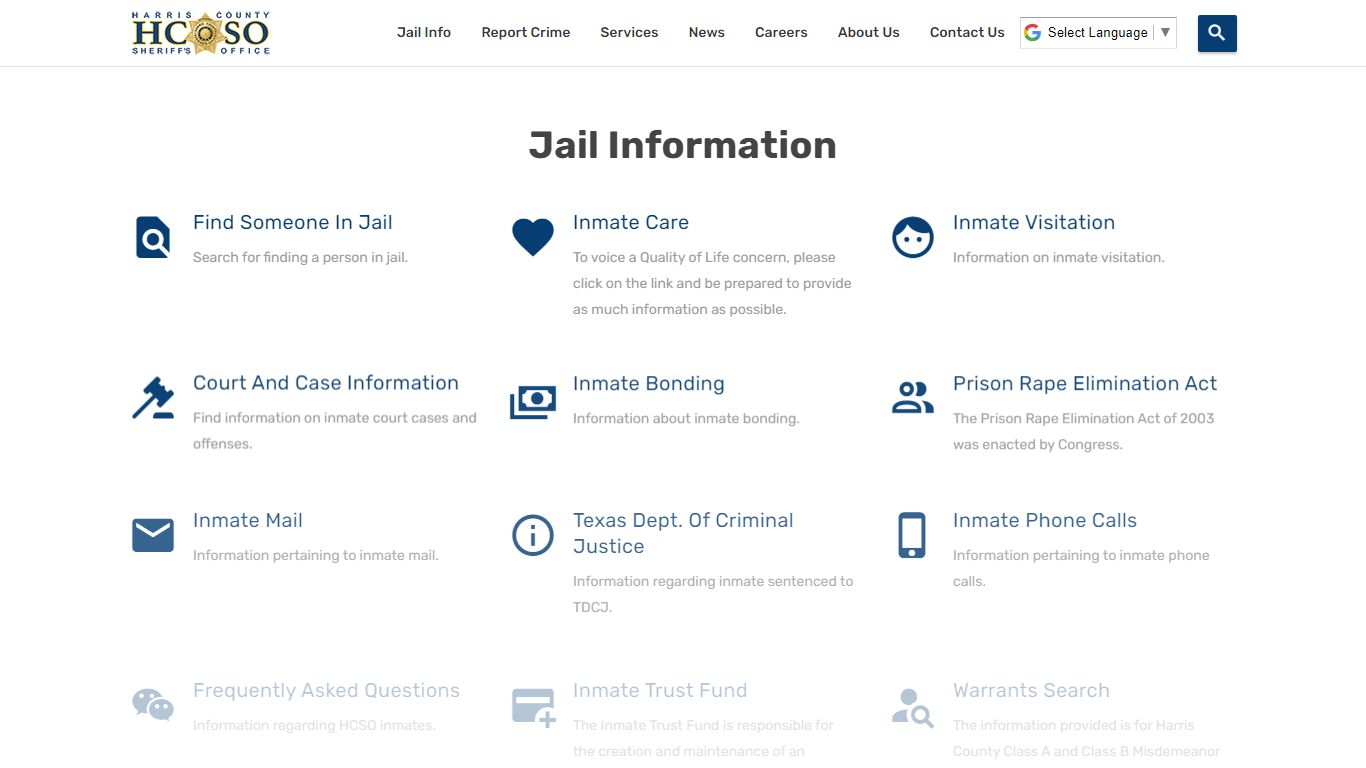 Jail Information—Harris County Texas Sheriff's Office